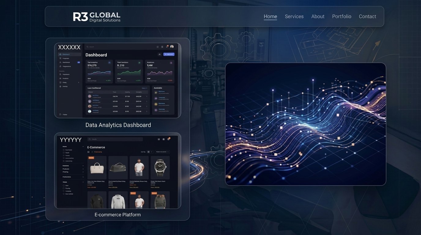 Website and interface design work by R3 Global Digital Solutions